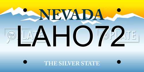 LAHO72 Nevada License Plate