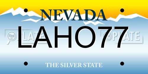 LAHO77 Nevada License Plate