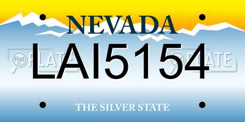 LAI5154 Nevada License Plate