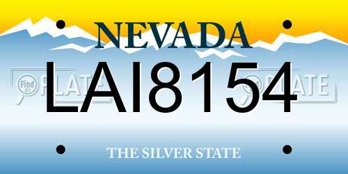LAI8154 Nevada License Plate
