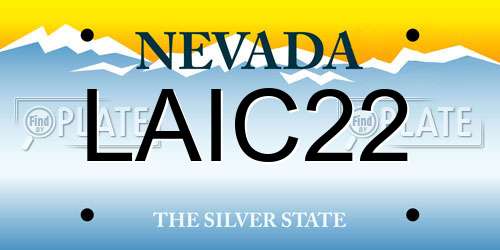 LAIC22 Nevada License Plate