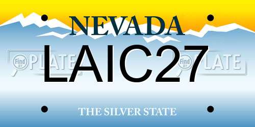 LAIC27 Nevada License Plate