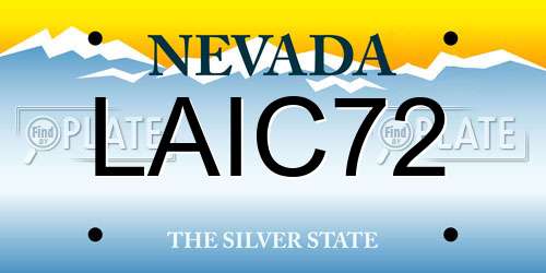 LAIC72 Nevada License Plate