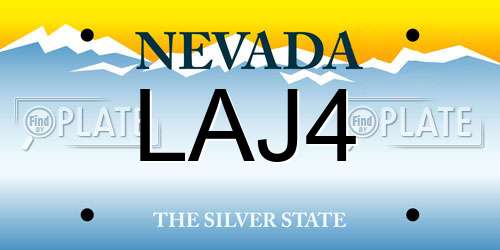 LAJ4 Nevada License Plate