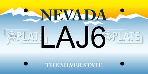 LAJ6 Nevada License Plate