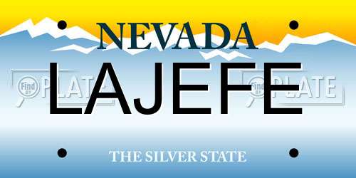 LAJEFE Nevada License Plate