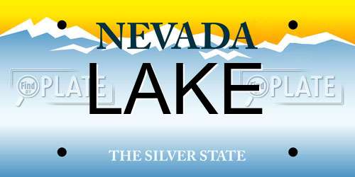 LAKE Nevada License Plate