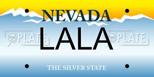 LALA Nevada License Plate