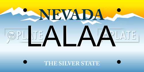 LALAA Nevada License Plate