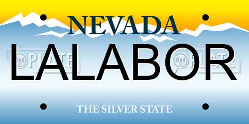 LALABOR Nevada License Plate