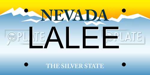 LALEE Nevada License Plate