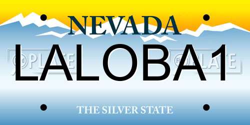 LALOBA1 Nevada License Plate