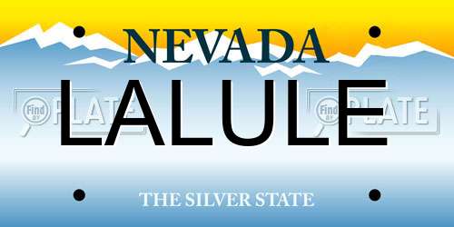 LALULE Nevada License Plate