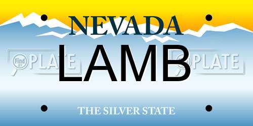 LAMB Nevada License Plate