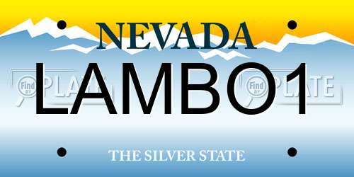 LAMBO1 Nevada License Plate