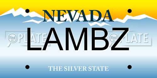 LAMBZ Nevada License Plate
