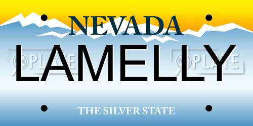LAMELLY Nevada License Plate
