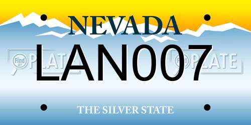 LAN007 Nevada License Plate