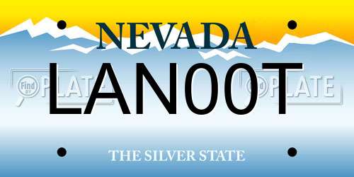 LAN00T Nevada License Plate