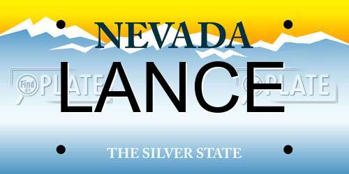 LANCE Nevada License Plate
