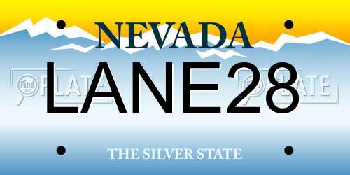 LANE28 Nevada License Plate