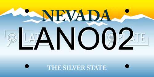 LANO02 Nevada License Plate