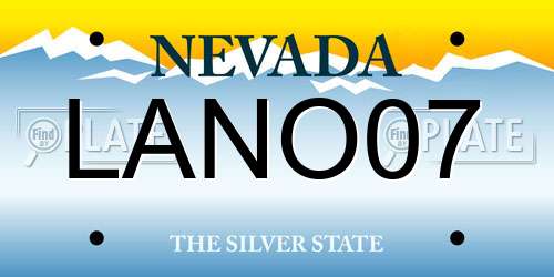 LANO07 Nevada License Plate