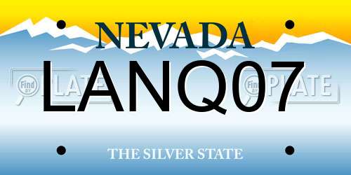 LANQ07 Nevada License Plate