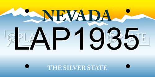 LAP1935 Nevada License Plate