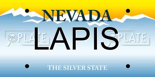 LAPIS Nevada License Plate