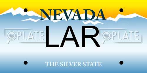 LAR Nevada License Plate
