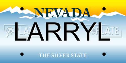 LARRYL Nevada License Plate