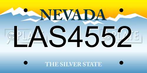 LAS4552 Nevada License Plate