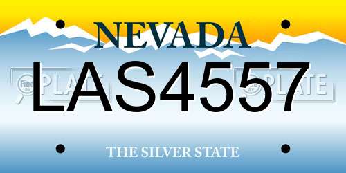 LAS4557 Nevada License Plate