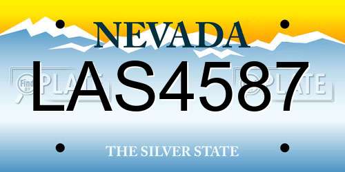 LAS4587 Nevada License Plate