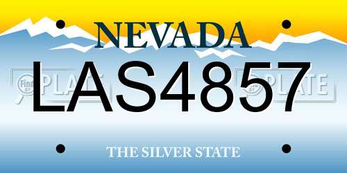 LAS4857 Nevada License Plate