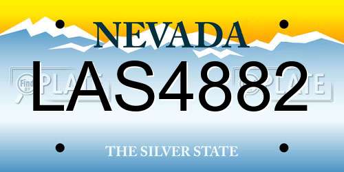 LAS4882 Nevada License Plate