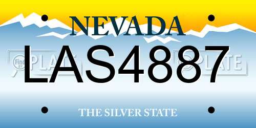 LAS4887 Nevada License Plate