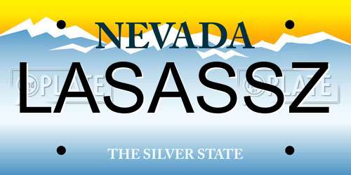 LASASSZ Nevada License Plate