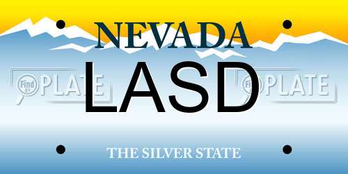 LASD Nevada License Plate