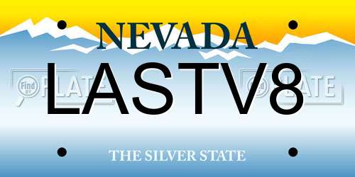 LASTV8 Nevada License Plate