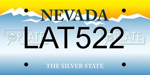 LAT522 Nevada License Plate