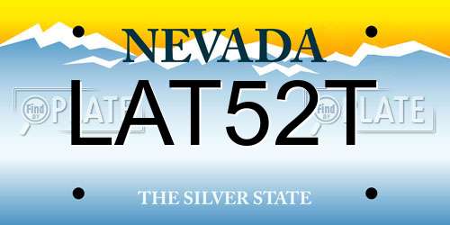 LAT52T Nevada License Plate