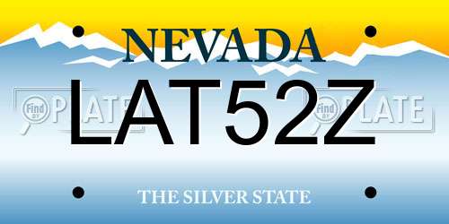 LAT52Z Nevada License Plate