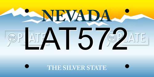 LAT572 Nevada License Plate