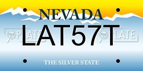 LAT57T Nevada License Plate