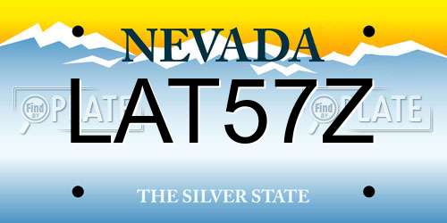LAT57Z Nevada License Plate
