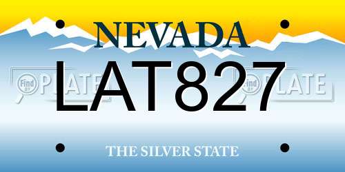 LAT827 Nevada License Plate