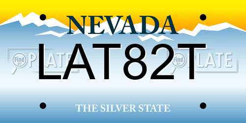 LAT82T Nevada License Plate