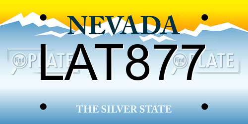 LAT877 Nevada License Plate